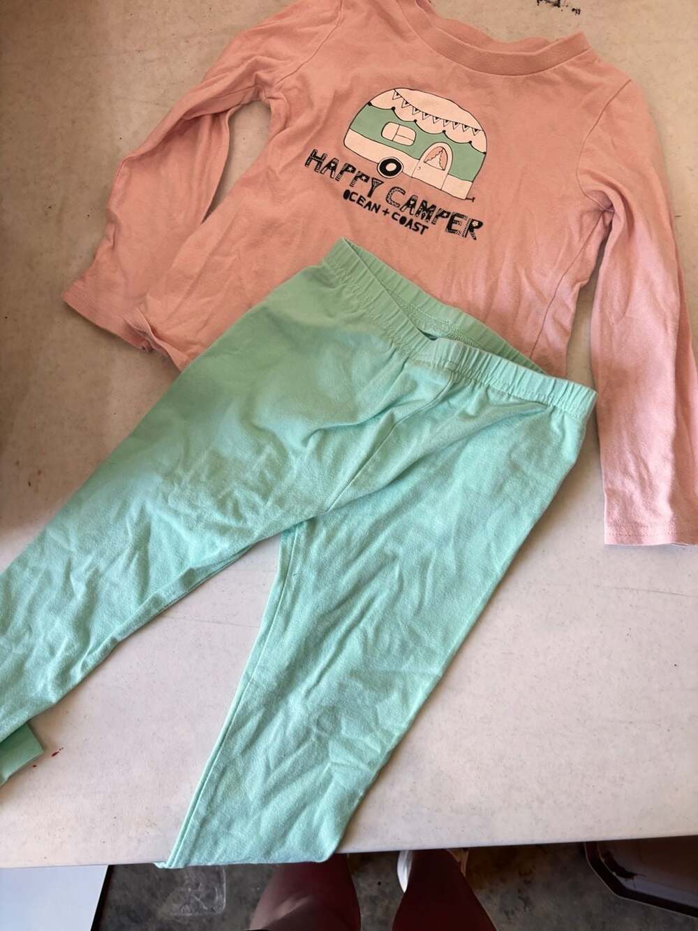 Ocean & Coast Toddler Girls Happy Camper Long Sleeve Top and Legging Set Size 4T